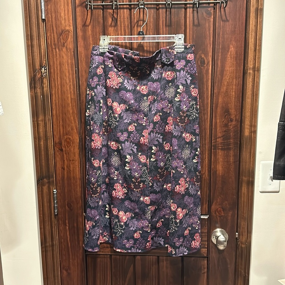 Christopher & Banks Purple Floral Maxi Skirt